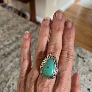 Turquoise and silver ring.